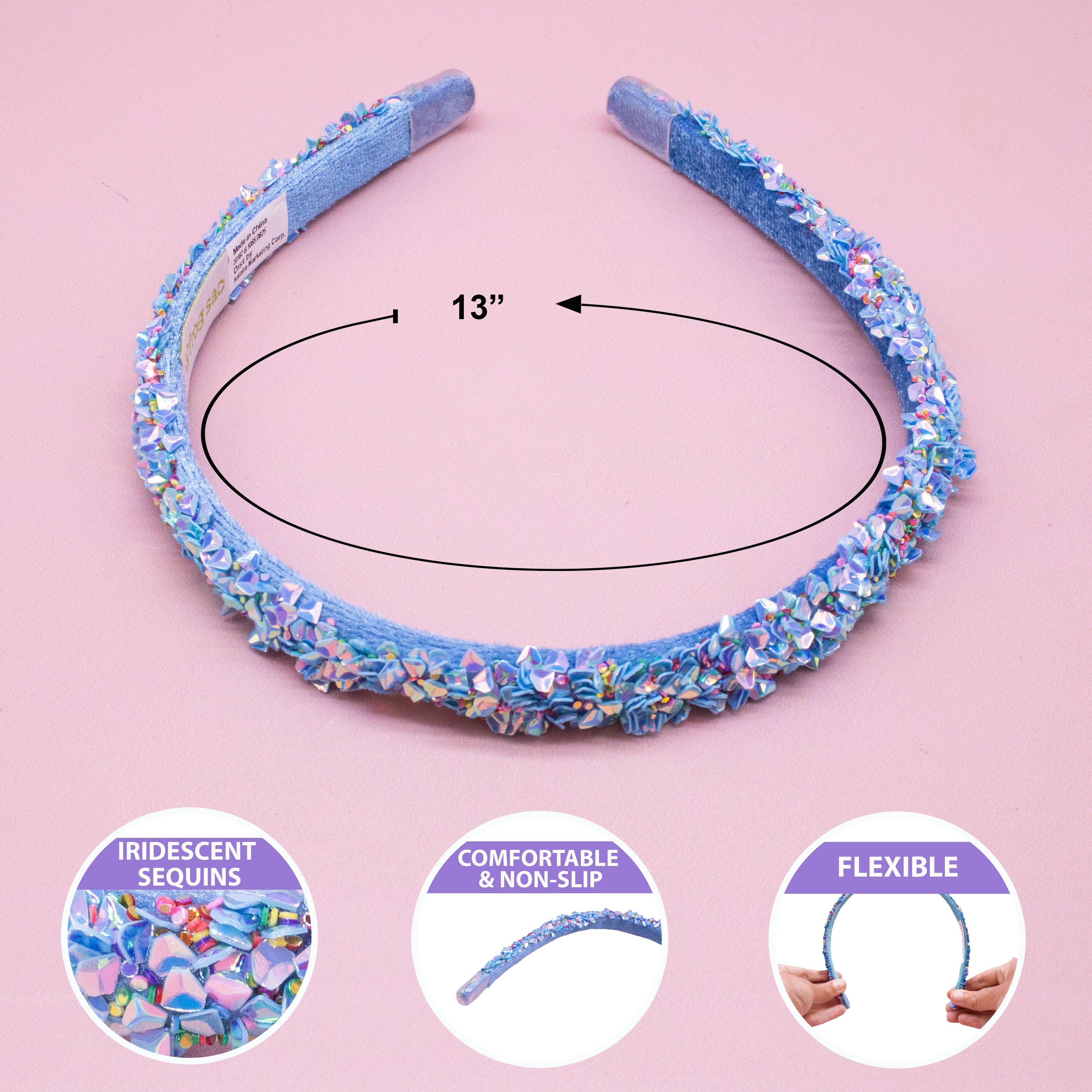 Thin Sequin Headband - Non Slip Hair Accessories for Kids