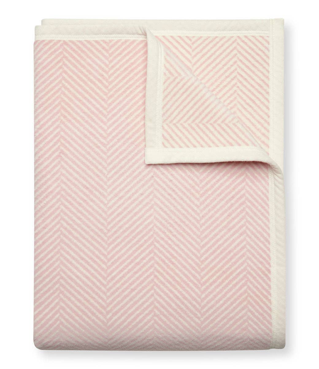Harborview Herringbone Blush Blanket