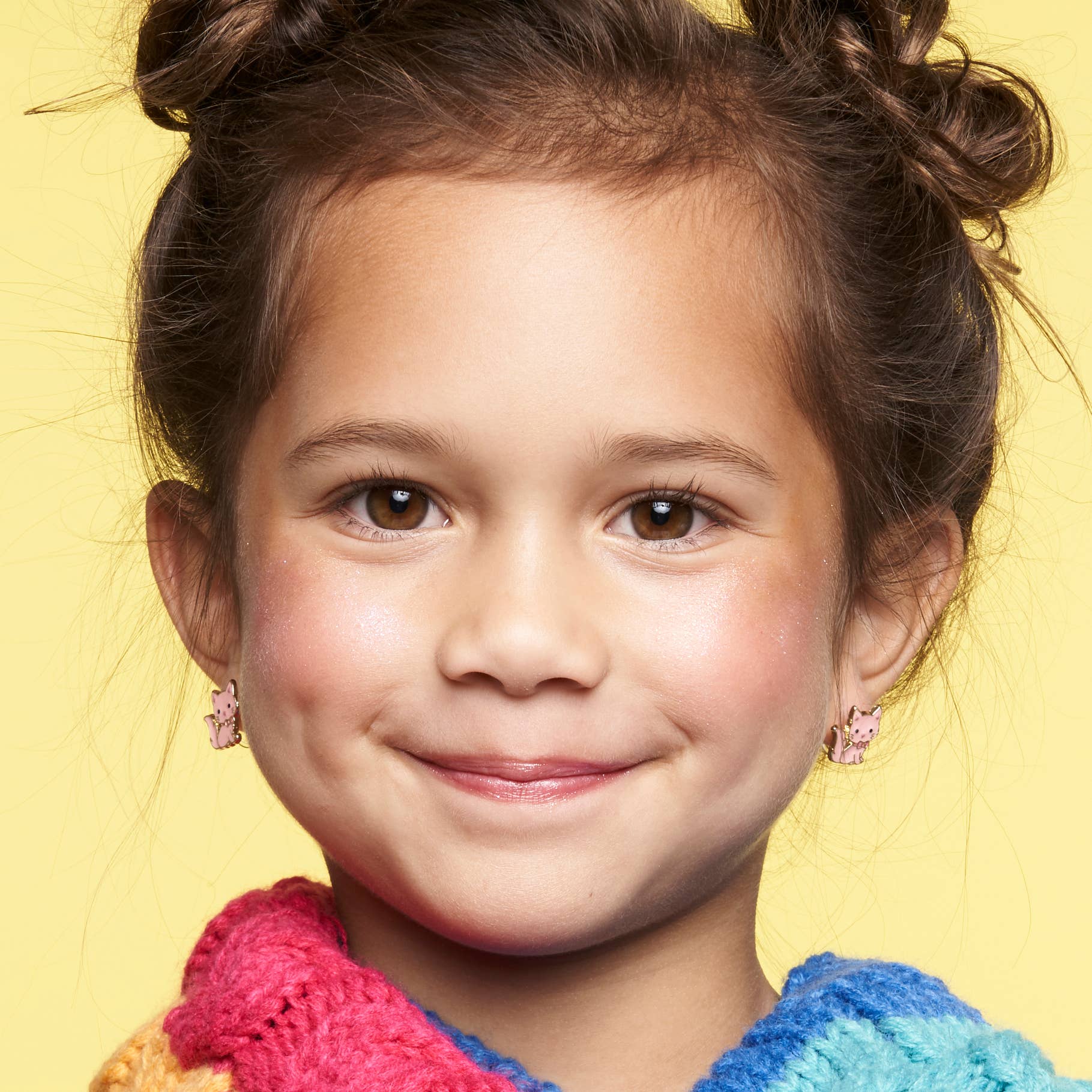 Pink Kitty Cutie Stud Earrings