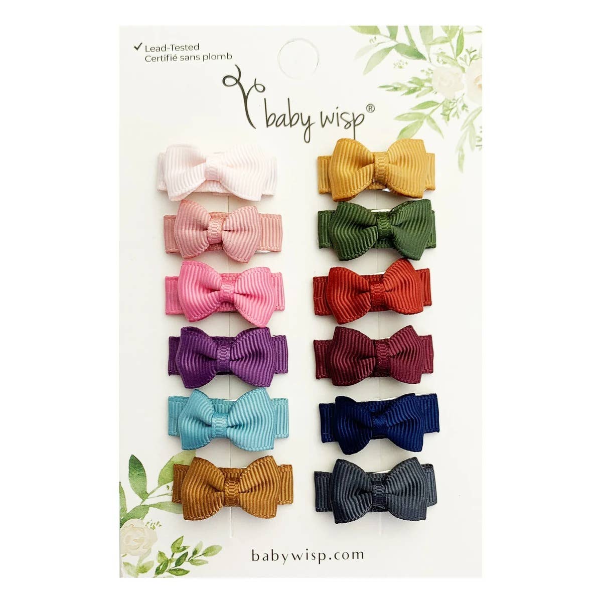 12 Small Snap Clip Grosgrain Tiny Tuxedo Baby Ribbon Bows