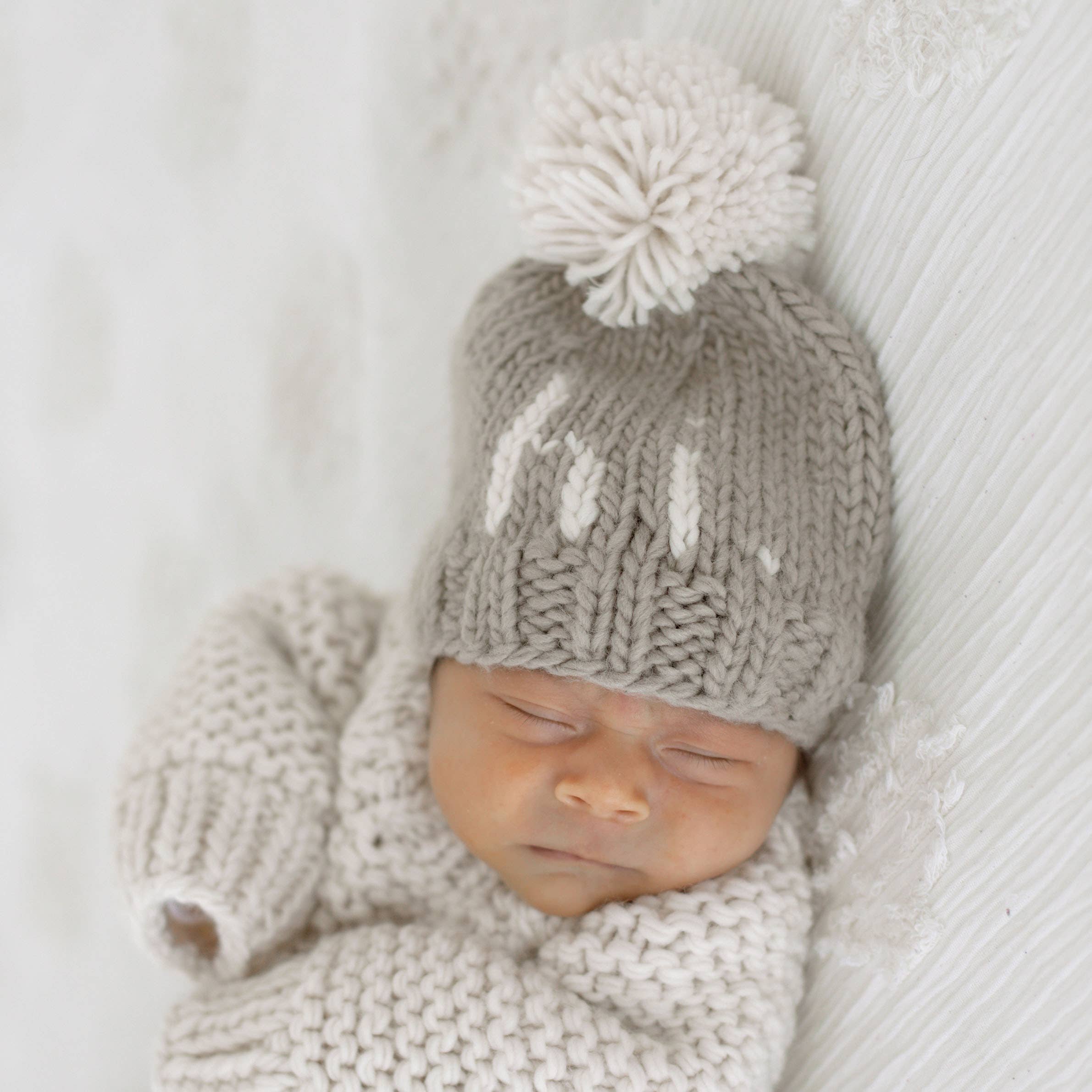 Hi. Pebble Brown Hand Knit Beanie Hat Baby & Kids