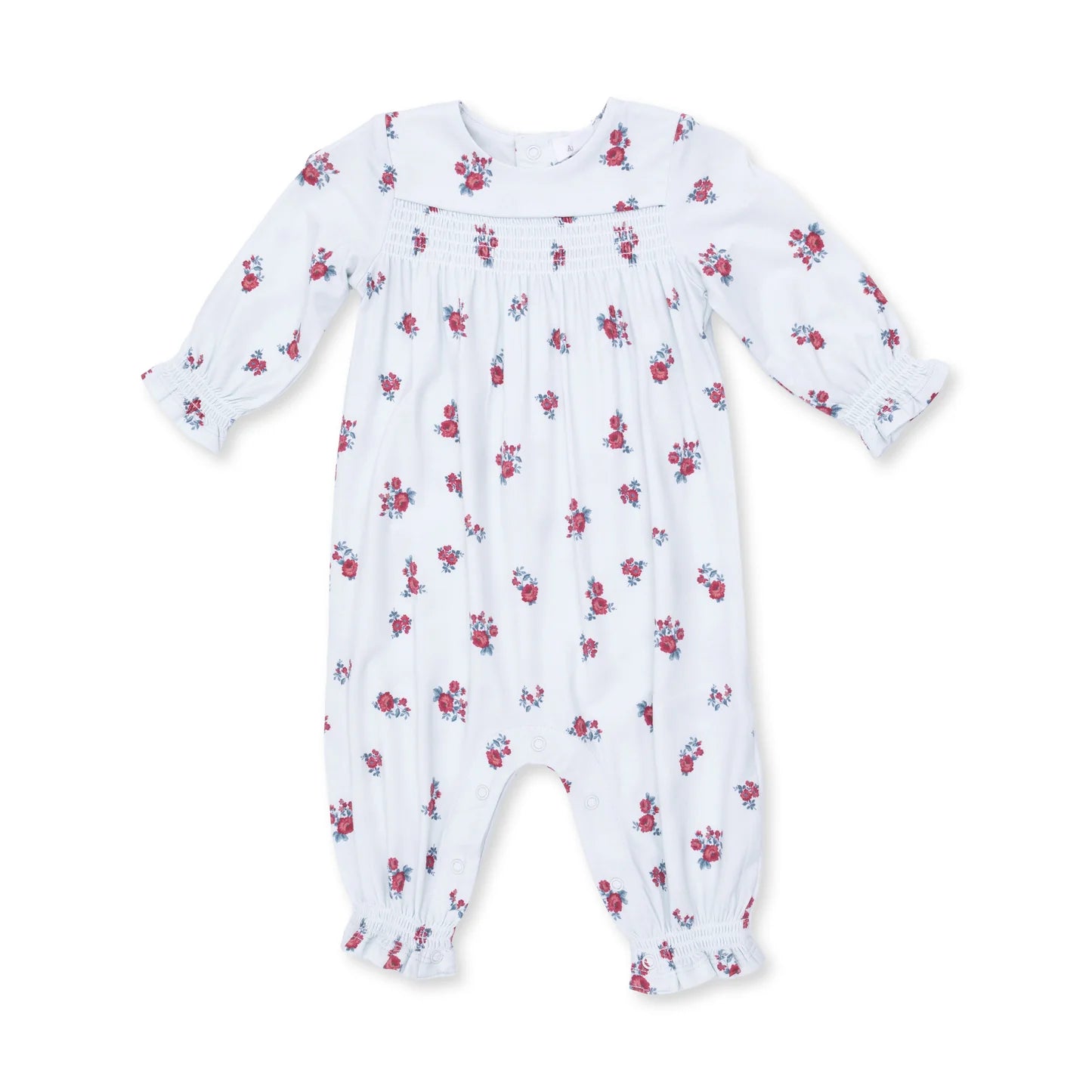 Smocked Long Sleeve Romper - Alyssa Floral