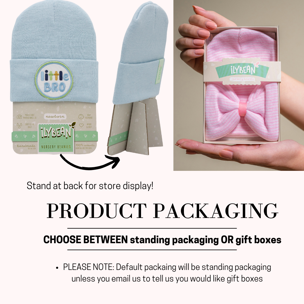 Fuzzy Bear Newborn Hospital Hat White, Pink and Blue