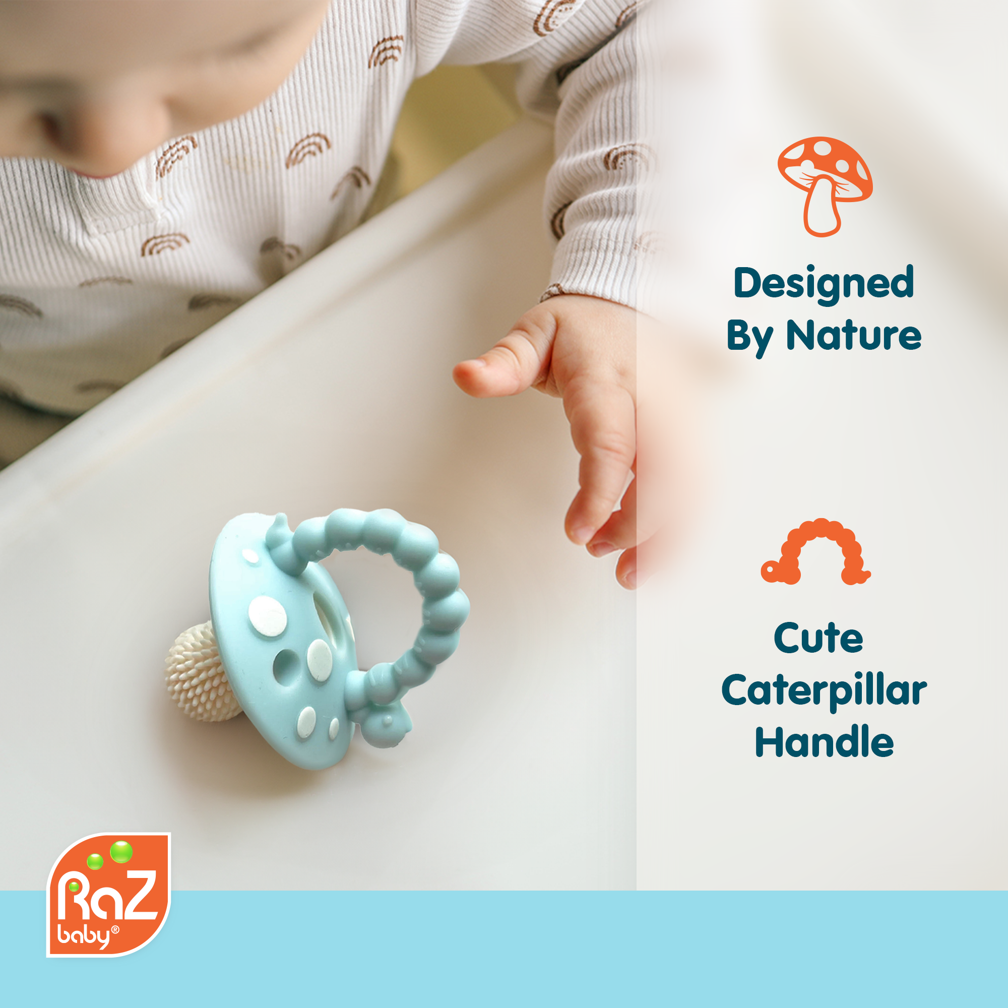 Chompy Mushroom Silicone Teether - 2PK