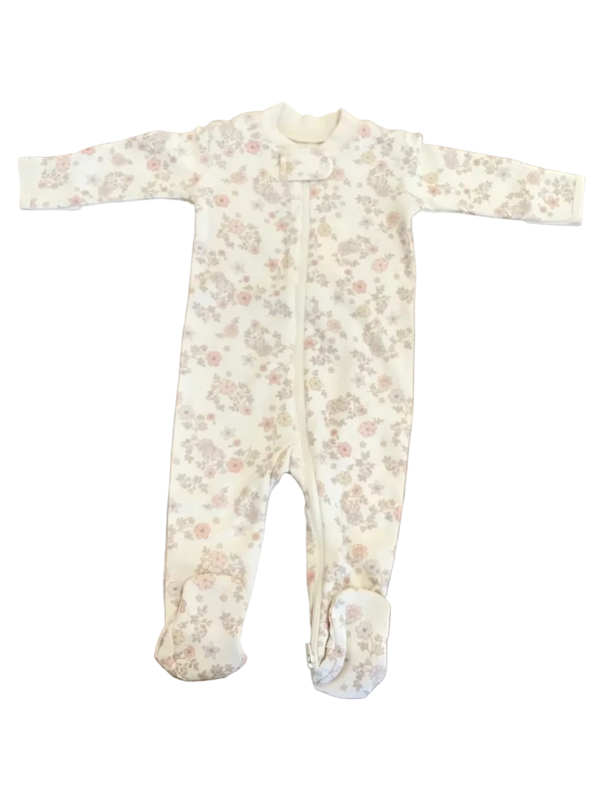 Zip Long Sleeve Sleeper Footie || Floral Vine
