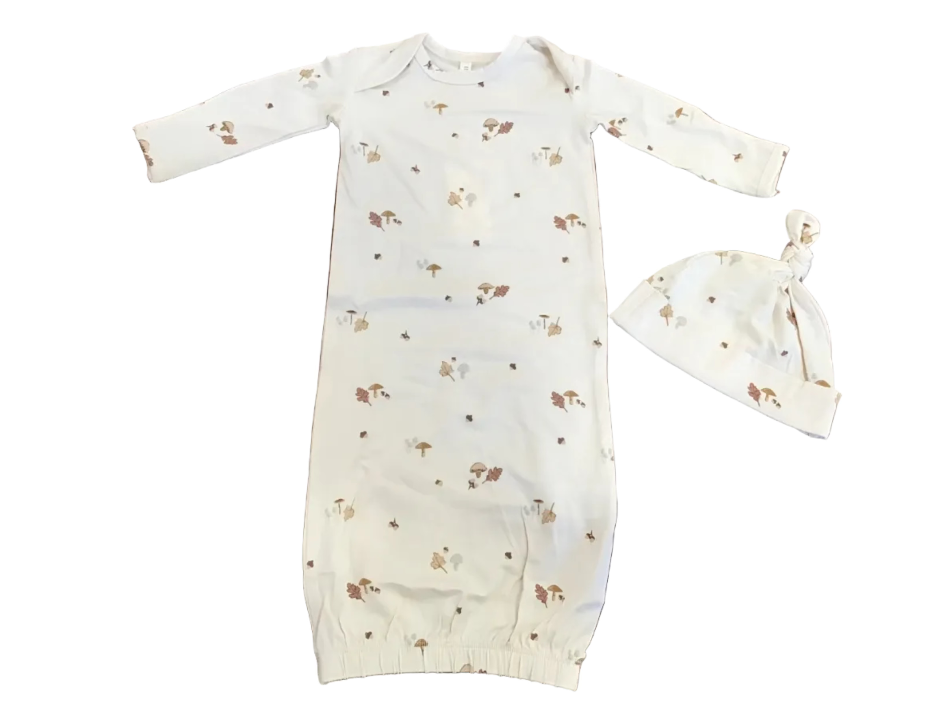 Bamboo Baby Gown and Hat Set || Woodland