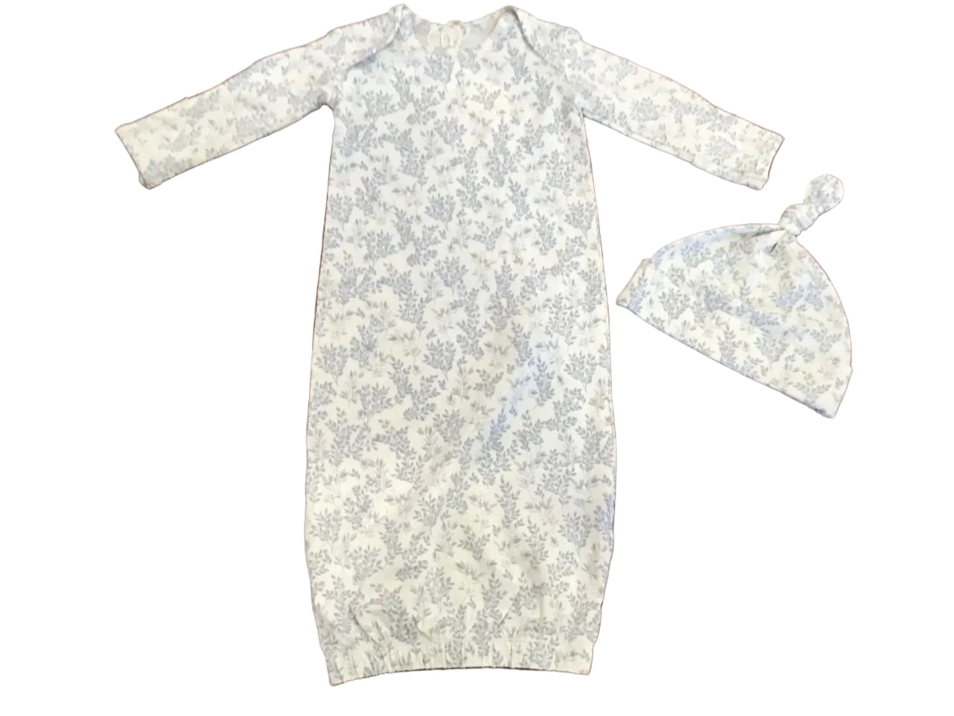 Bamboo Baby Gown and Hat Set || Cloud Floral