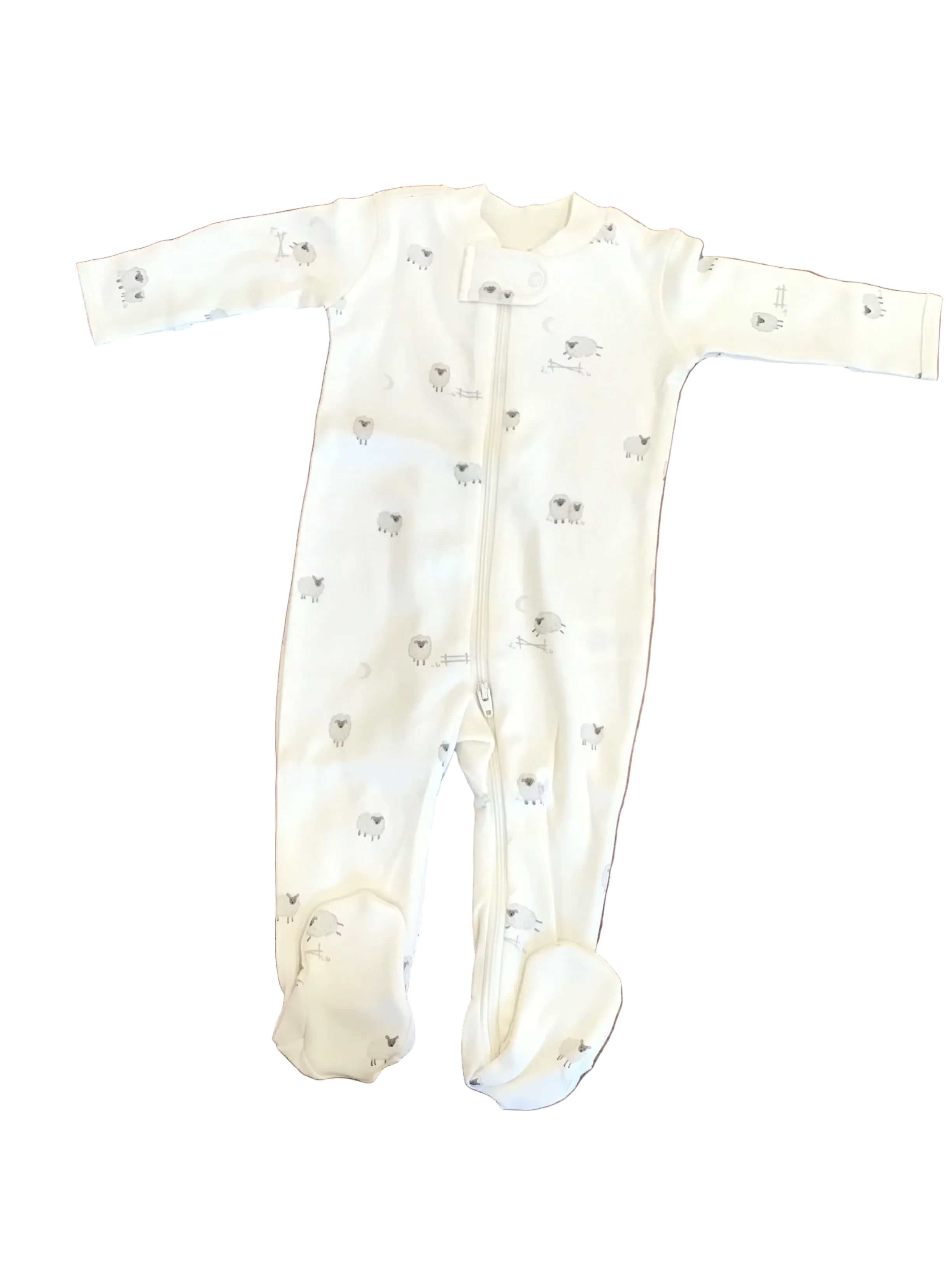 Zip Long Sleeve Sleeper Footie || Sheep