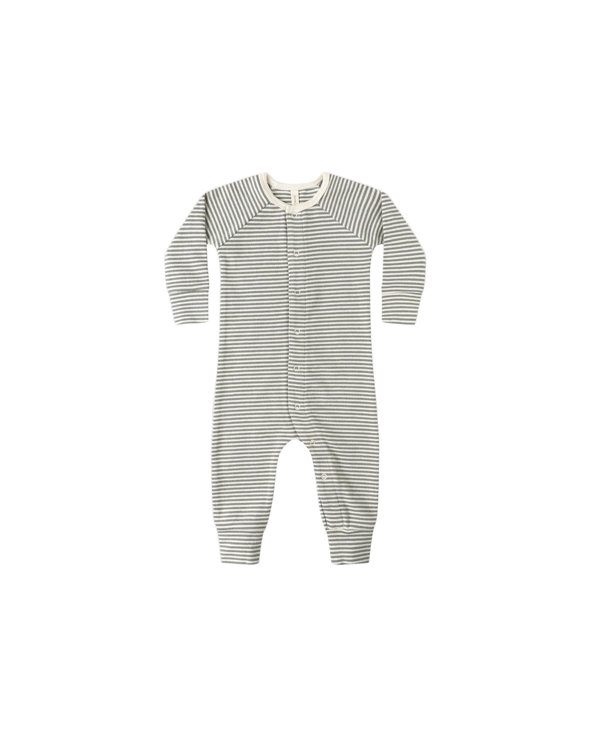 Pointelle Long John || Forest Stripe
