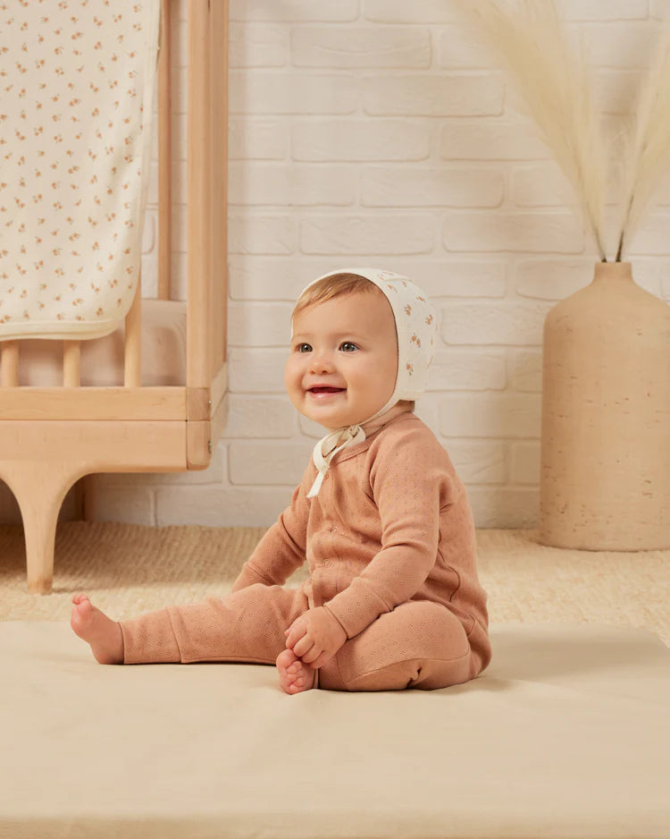 Pointelle Baby Bonnet || Ditsy Melon