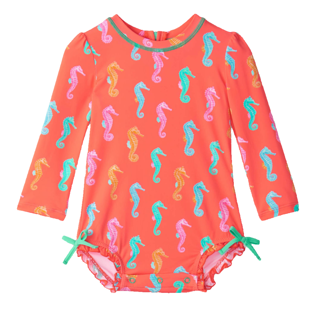 Baby Girls Painted Sea Rashguard Swimsuit