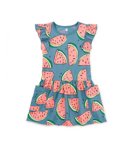 Load image into Gallery viewer, Watermelon Flutter Sleeve Pocket Dress