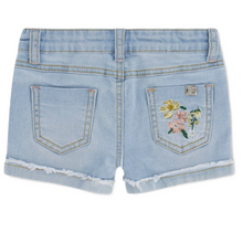 Load image into Gallery viewer, Denim Short With Embroidery Light Blue Denim