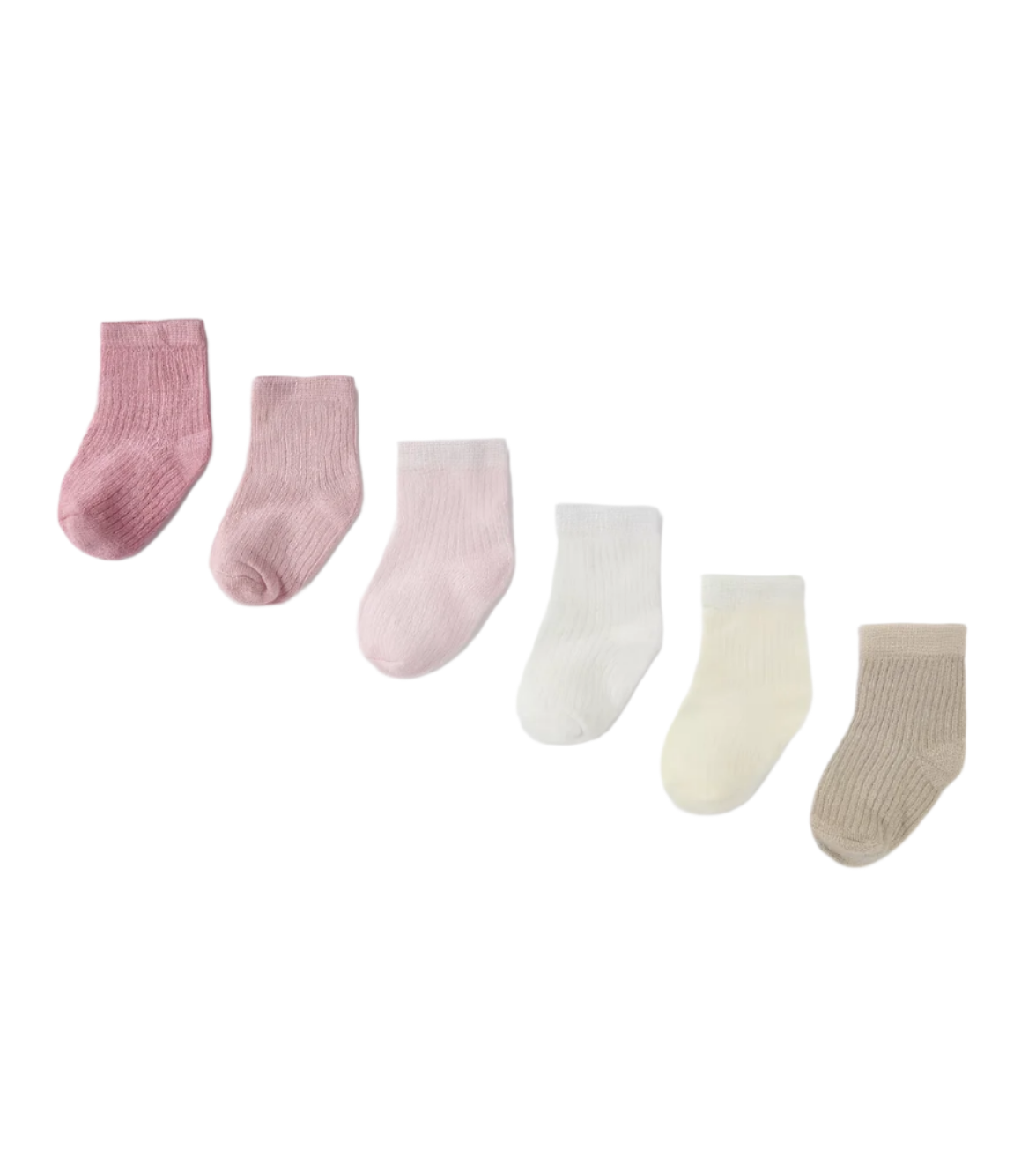 Six Pack Pink and Neutral Mayoral Socks