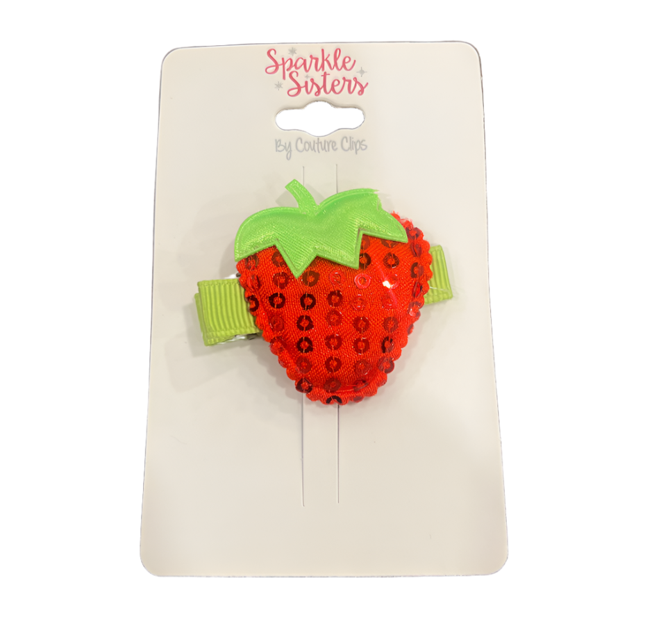 Sequin Strawberry Clip