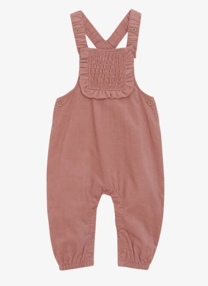 Corduroy Overalls in Dusty Rose