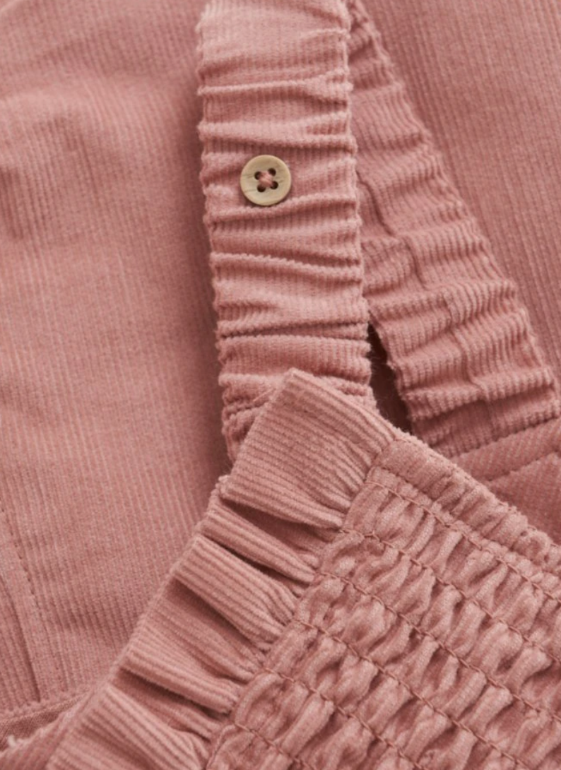 Corduroy Overalls in Dusty Rose