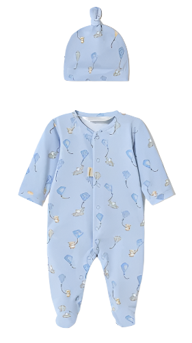 Tiny Kite Footie with Hat