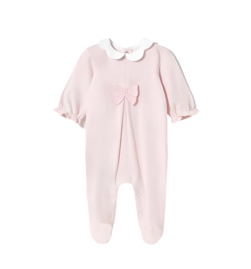 Newborn Pink Footed Pajama with Collar
