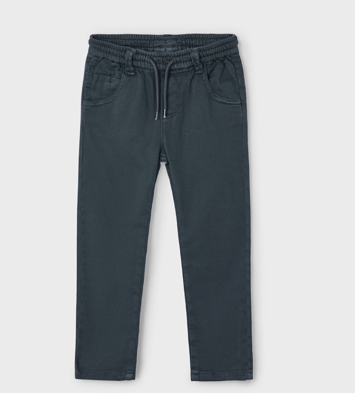 Boy Twill Pants with Drawstring