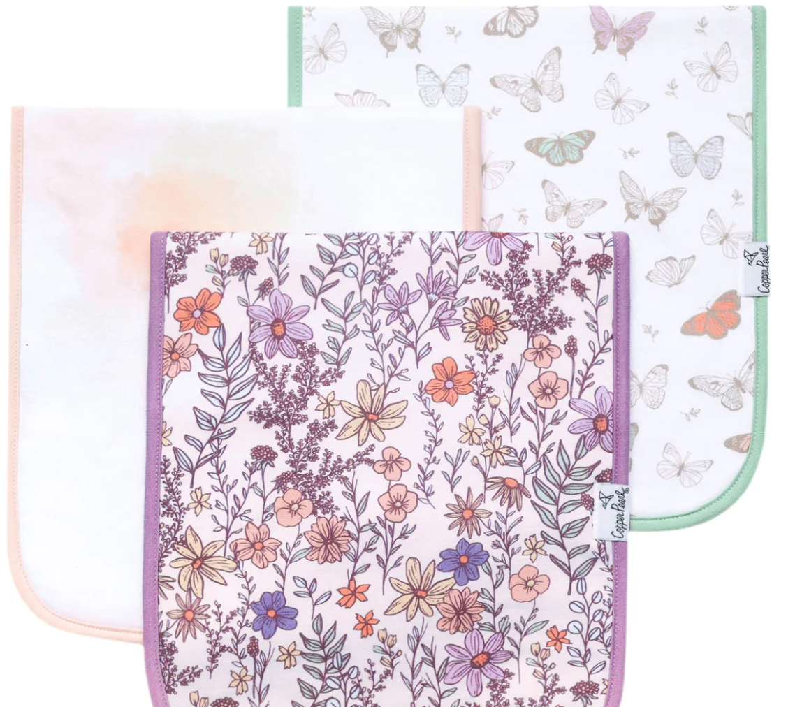 Premium Burp Cloths - Flora
