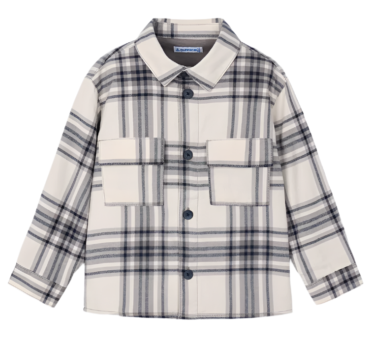 Grey Plaid Oversized Shirt