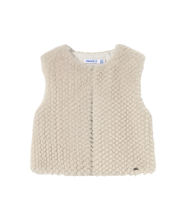 Faux Fur Beige Vest