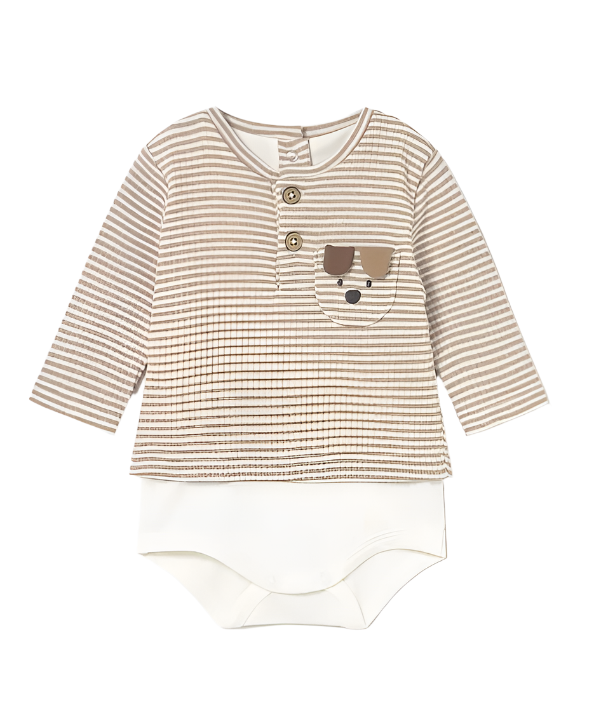 Puppy Striped Bodysuit