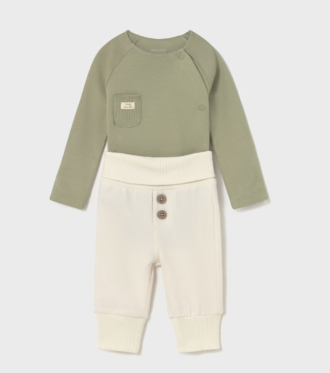 Gender Neutral Long Sleeved Onesie and Pant Set