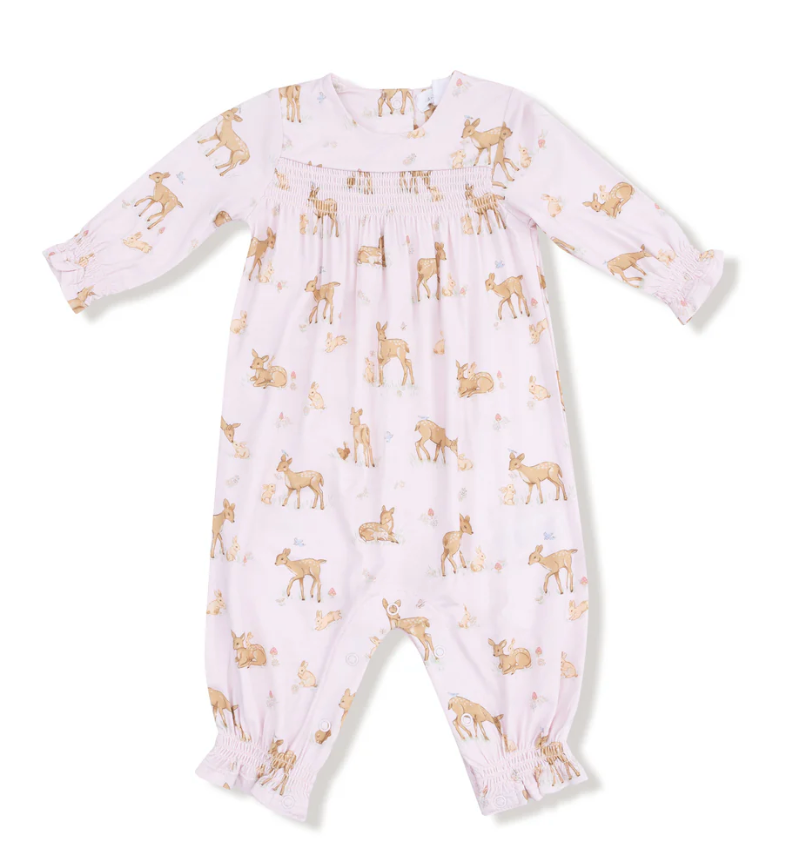 Smocked Romper Fawn