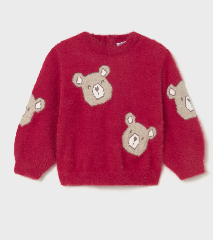 Baby Sweater with Bear Fur Detail