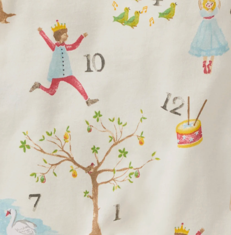 12 Days of Christmas Organic 2 Piece Pajama Set