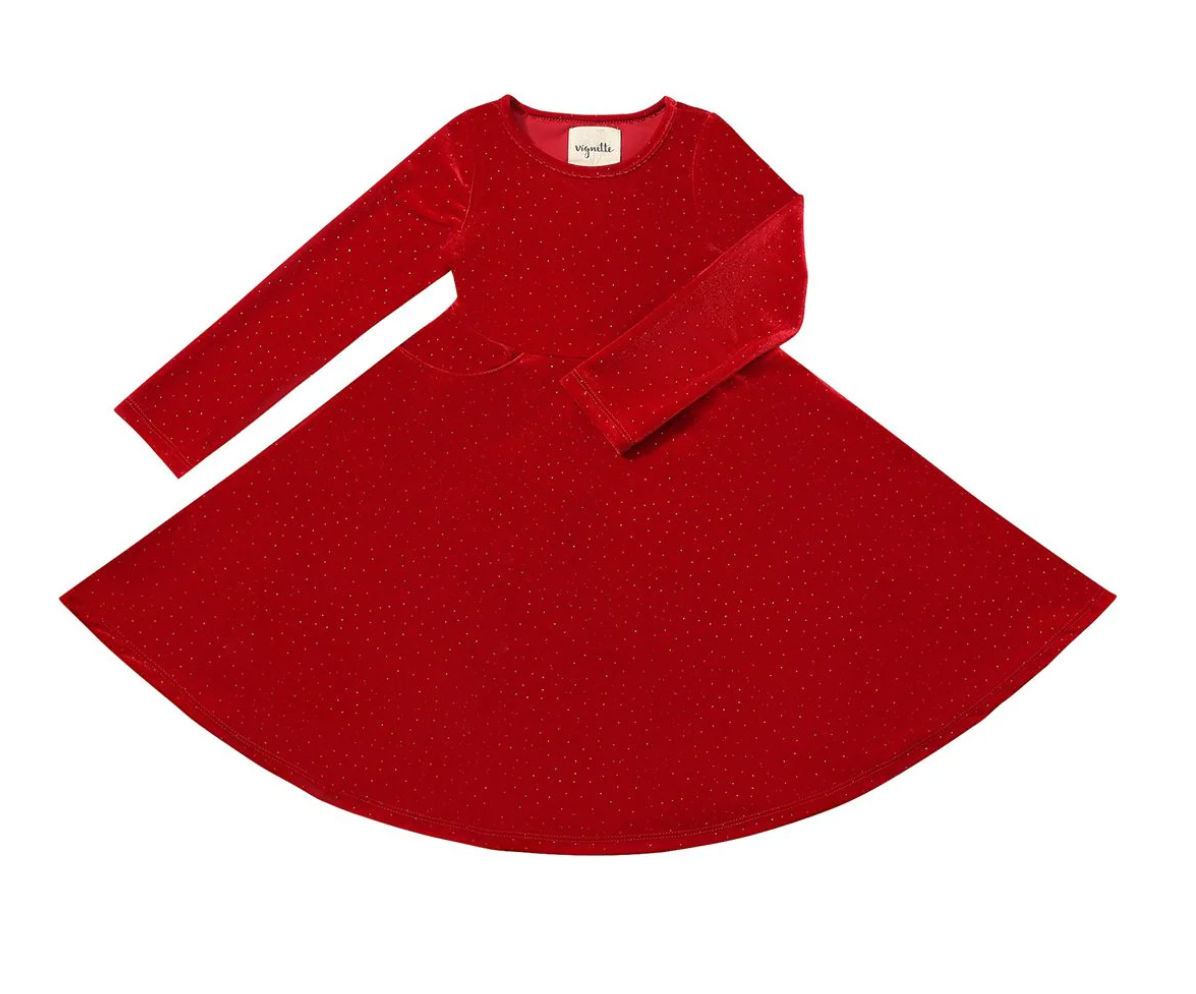 Merilee Dress in Red Sparkle