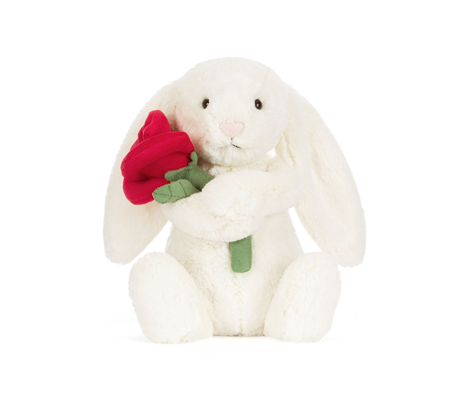 Cream Bunny with Rose