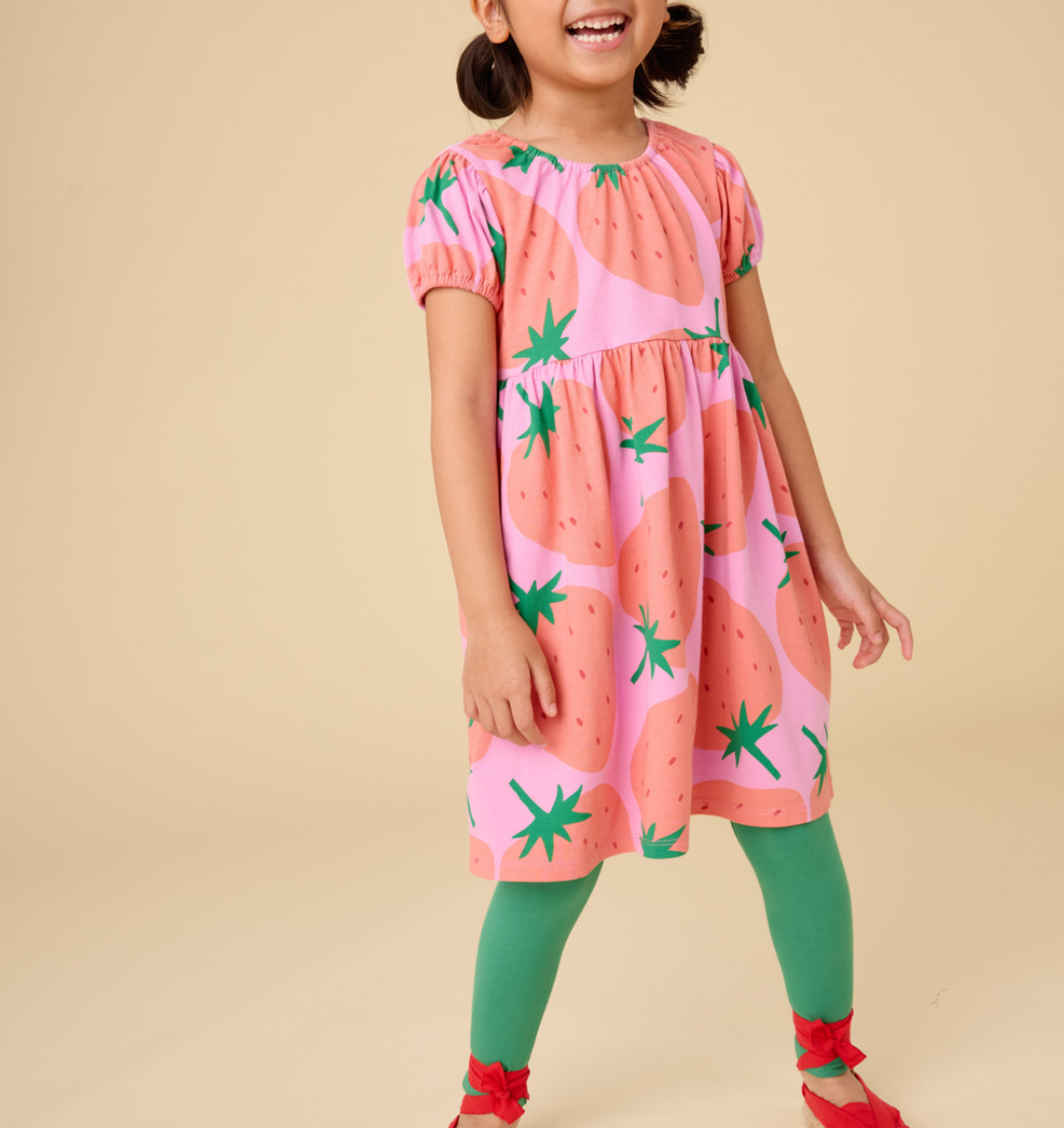Strawberry Puff Sleeve Dress