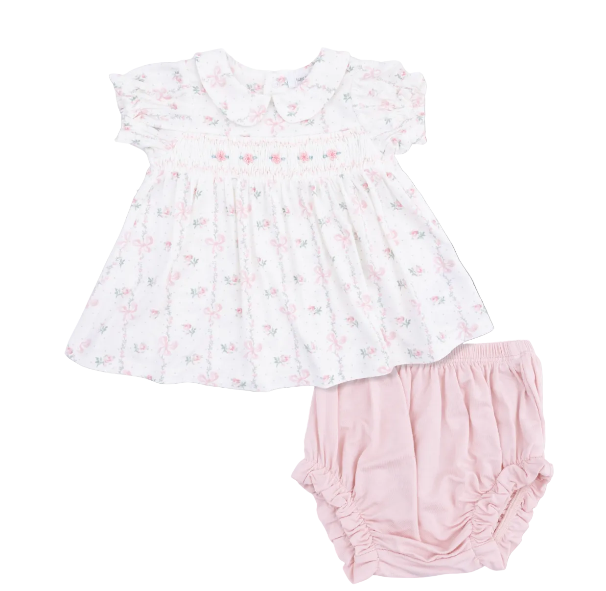 Dainty Buds And Bows - Smocked Dress Set