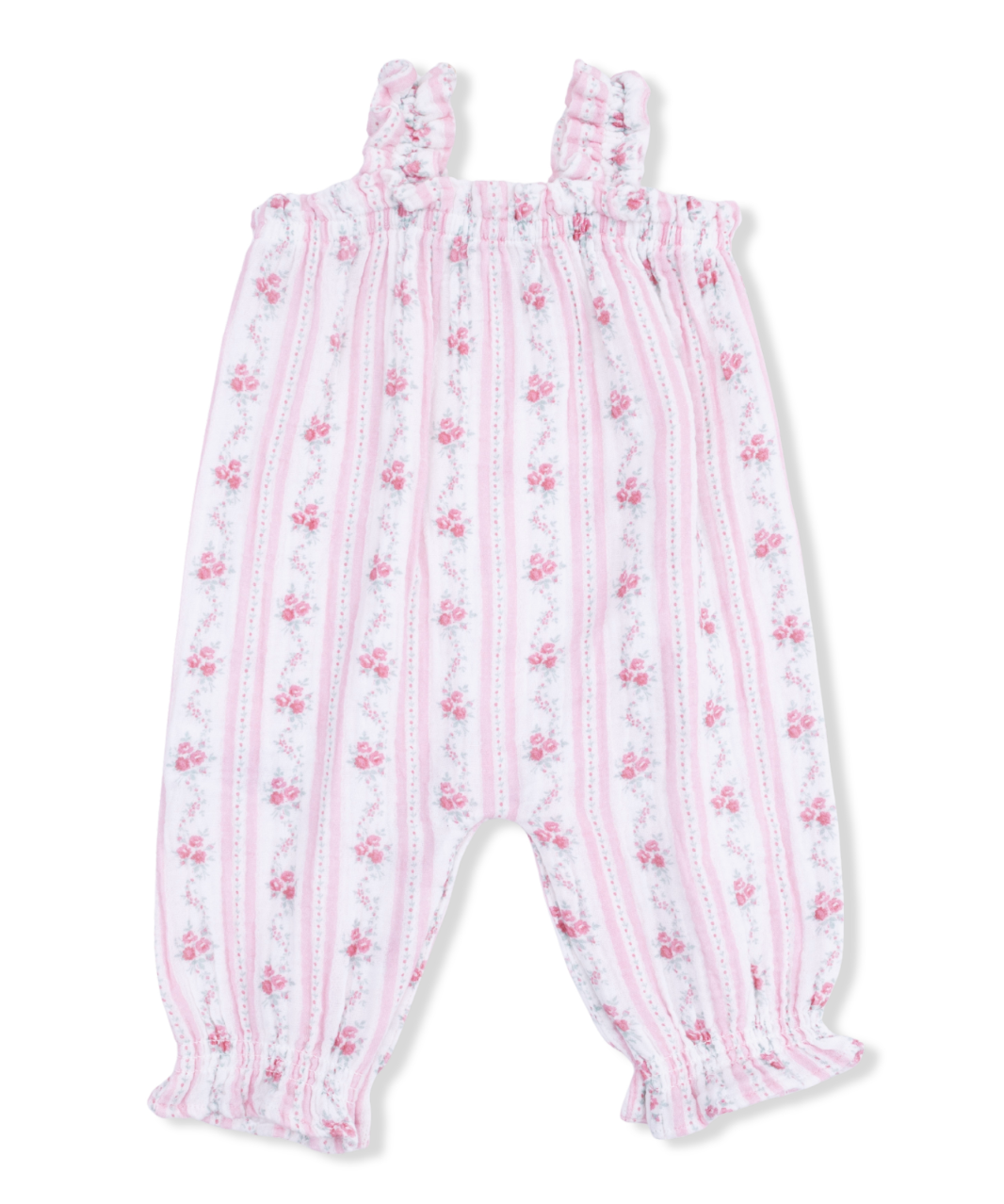 Winding Roses Stripe - Ruffly Strap Overall
