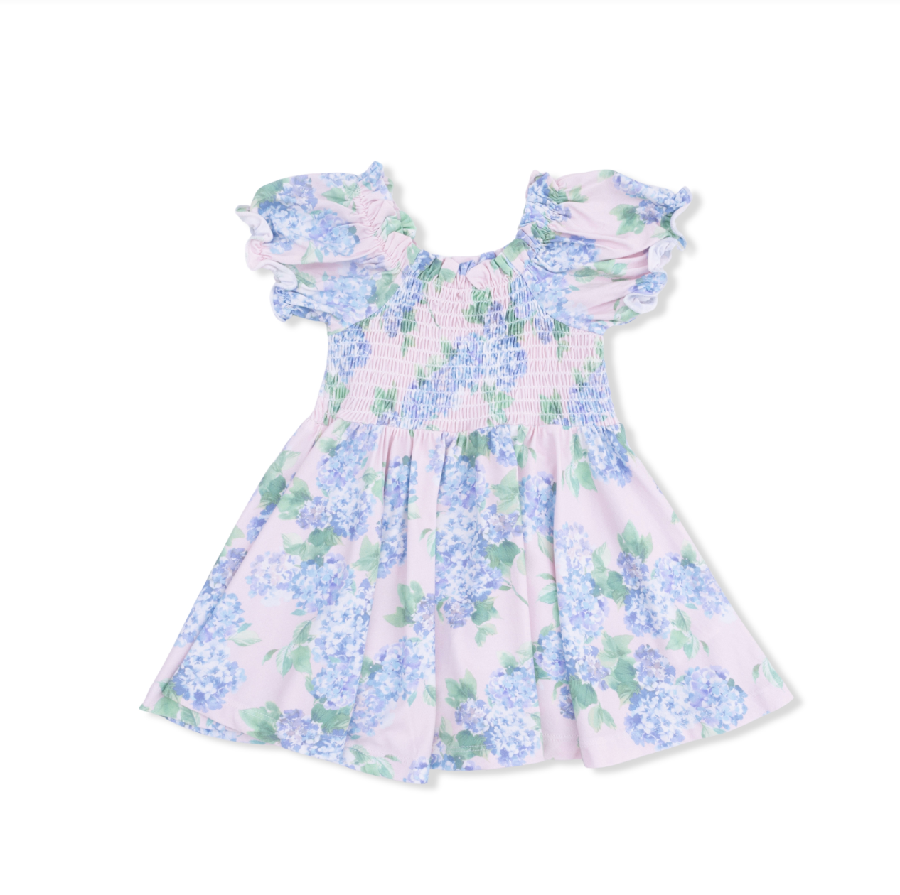 Hydrangeas - Smocked Twirly Dress And Bloomer