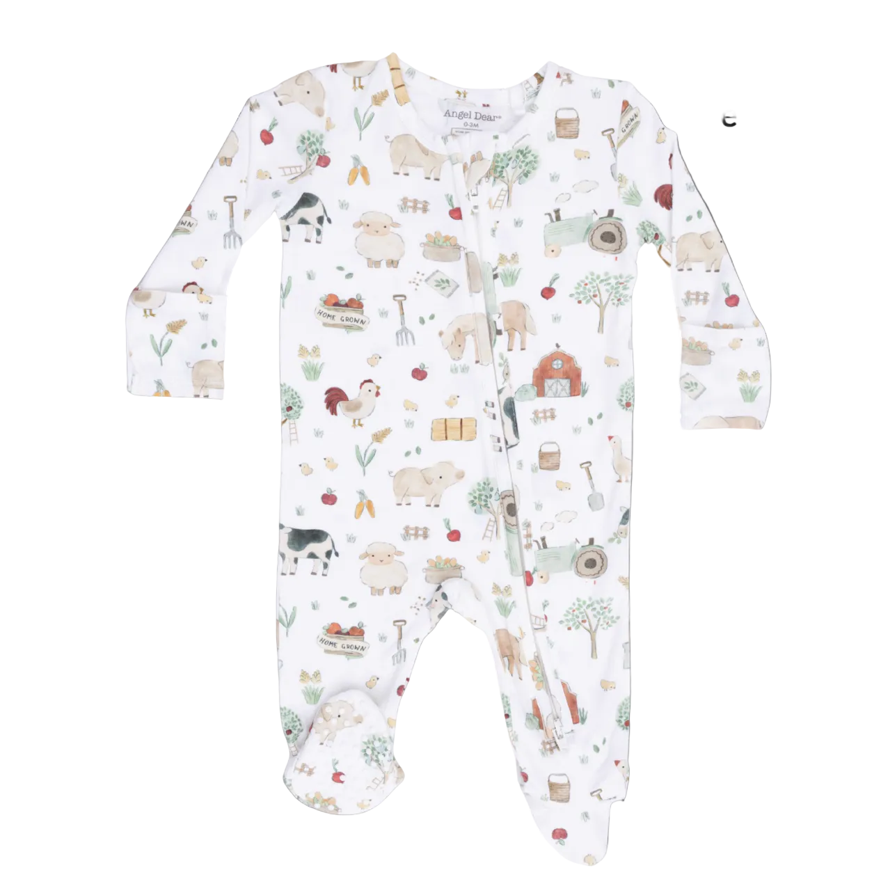 Cute Farm Animals Uni - 2 Way Zipper Footie