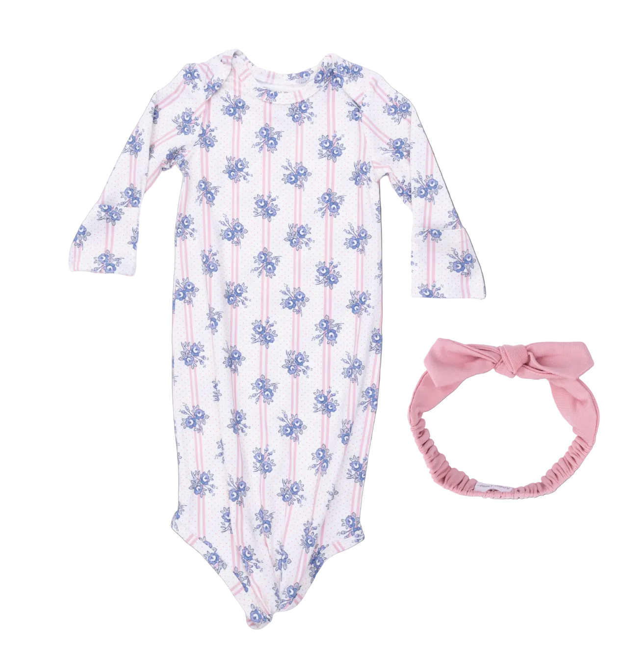 Stripe Dot Roses - Knotted Gown And Headband