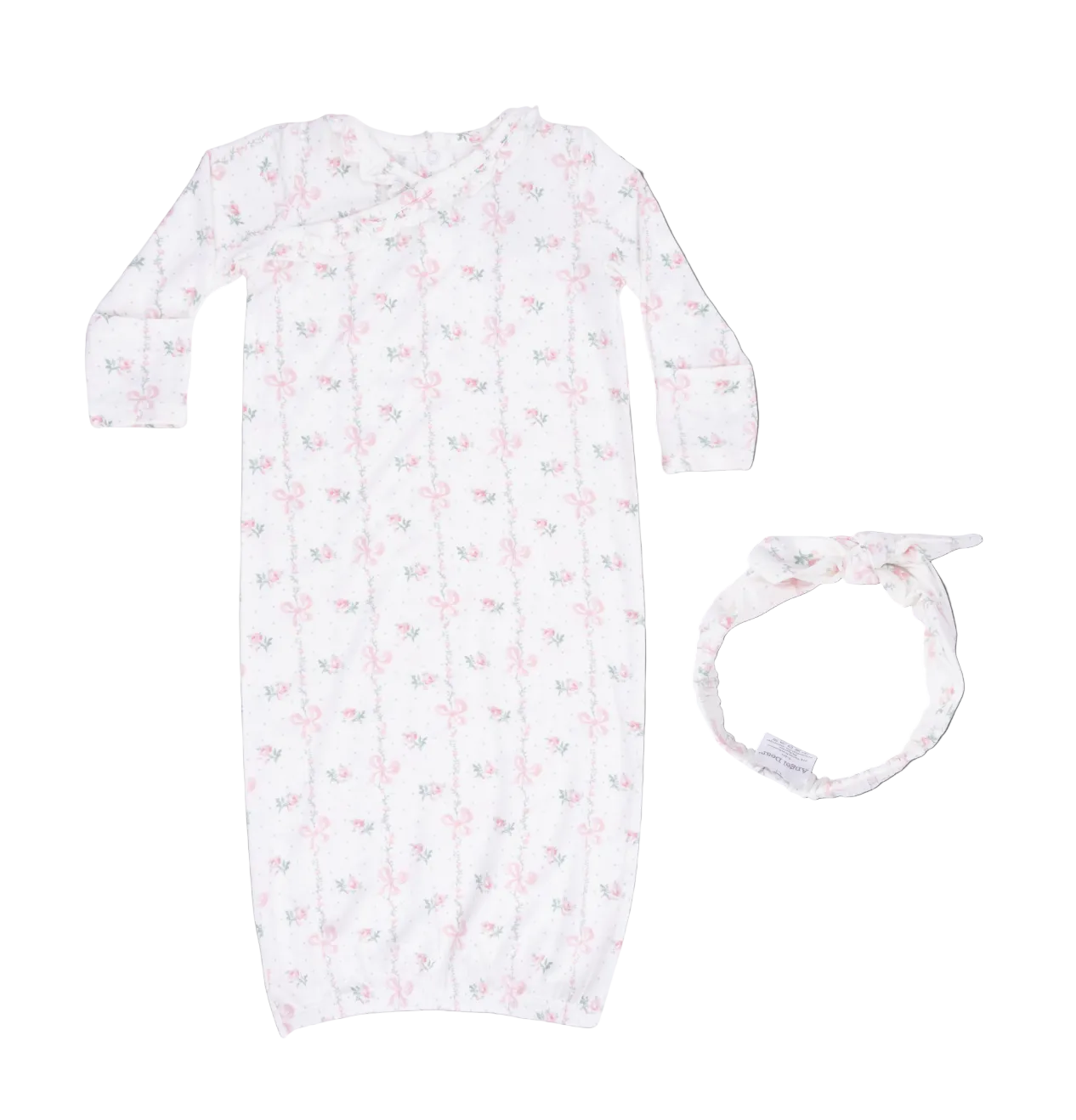 Dainty Buds And Bows - Kimono Gown & Knot Headband