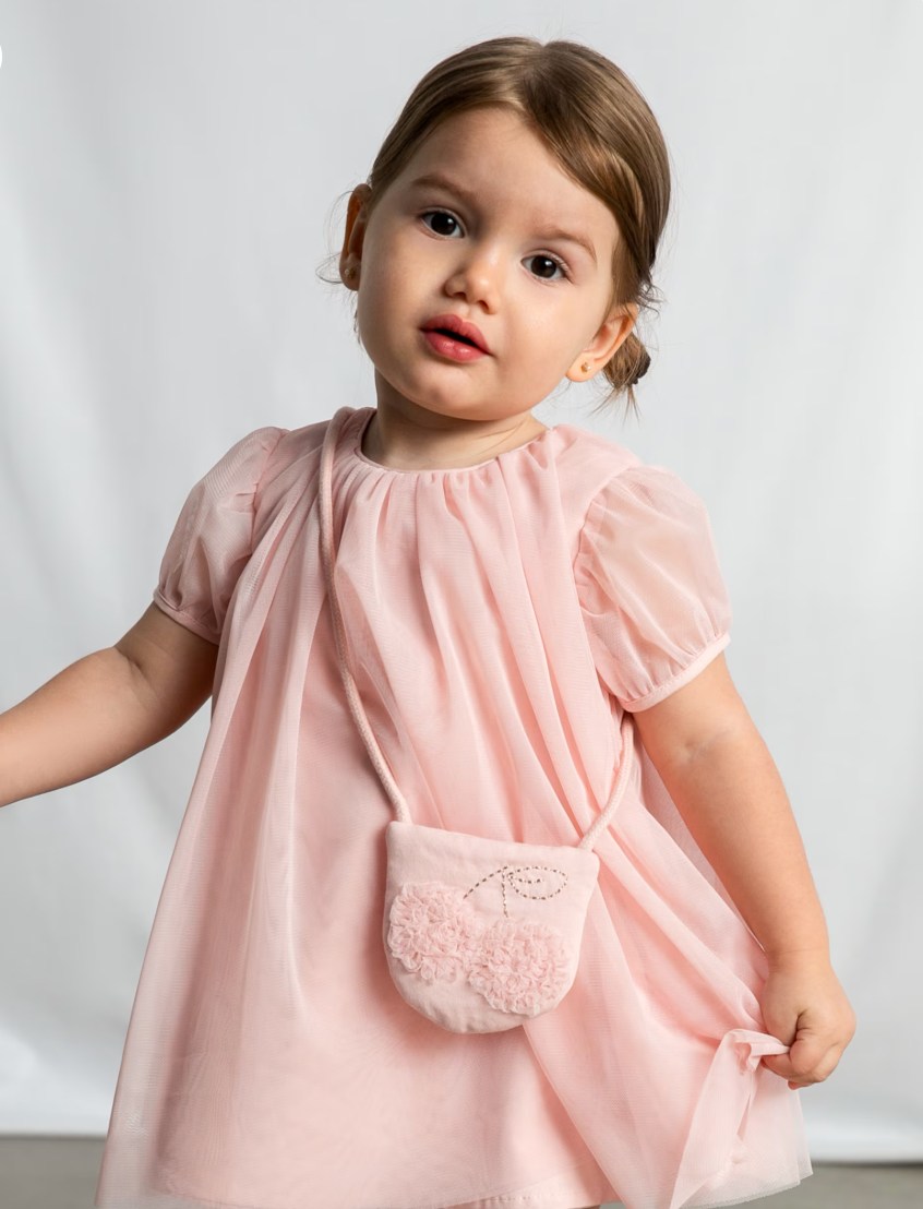 Baby Girl Tulle Dress with Crossbody Bag