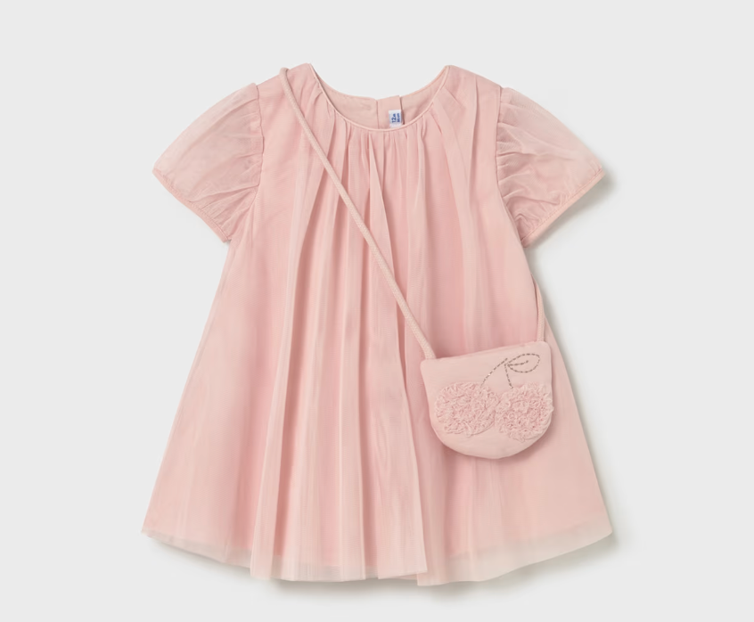 Baby Girl Tulle Dress with Crossbody Bag