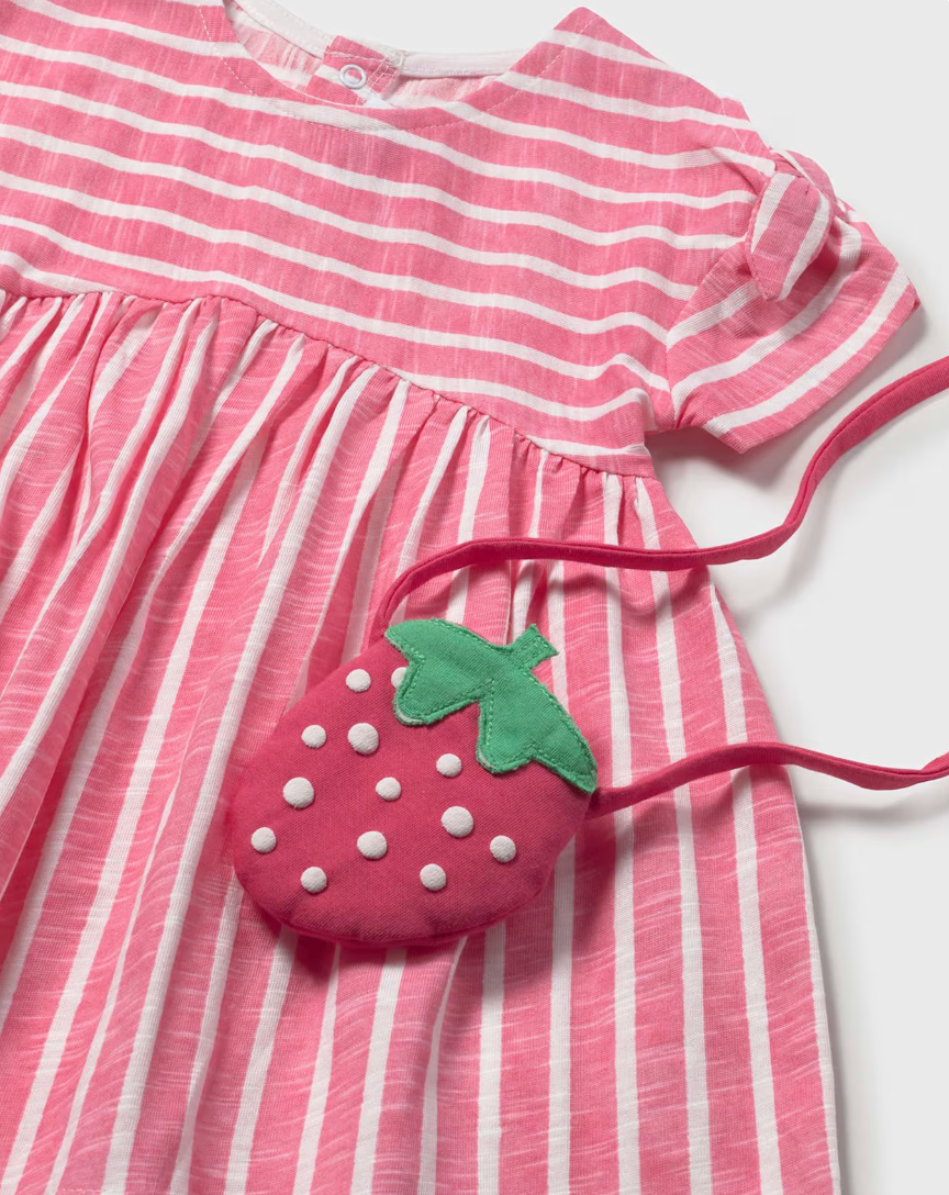 Baby Striped Dress with Cross Body Bag