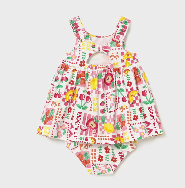 Baby Printed Dress with Bloomer
