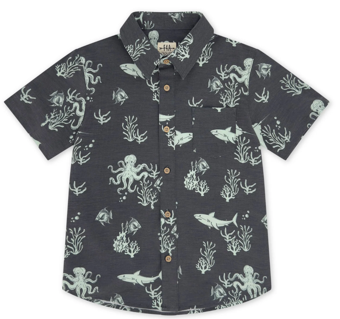 Boys Deep Sea Button Up