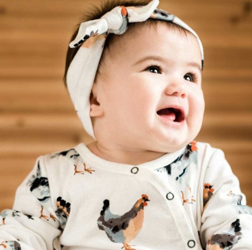 Chicken Organic Cotton Knotted Headband
