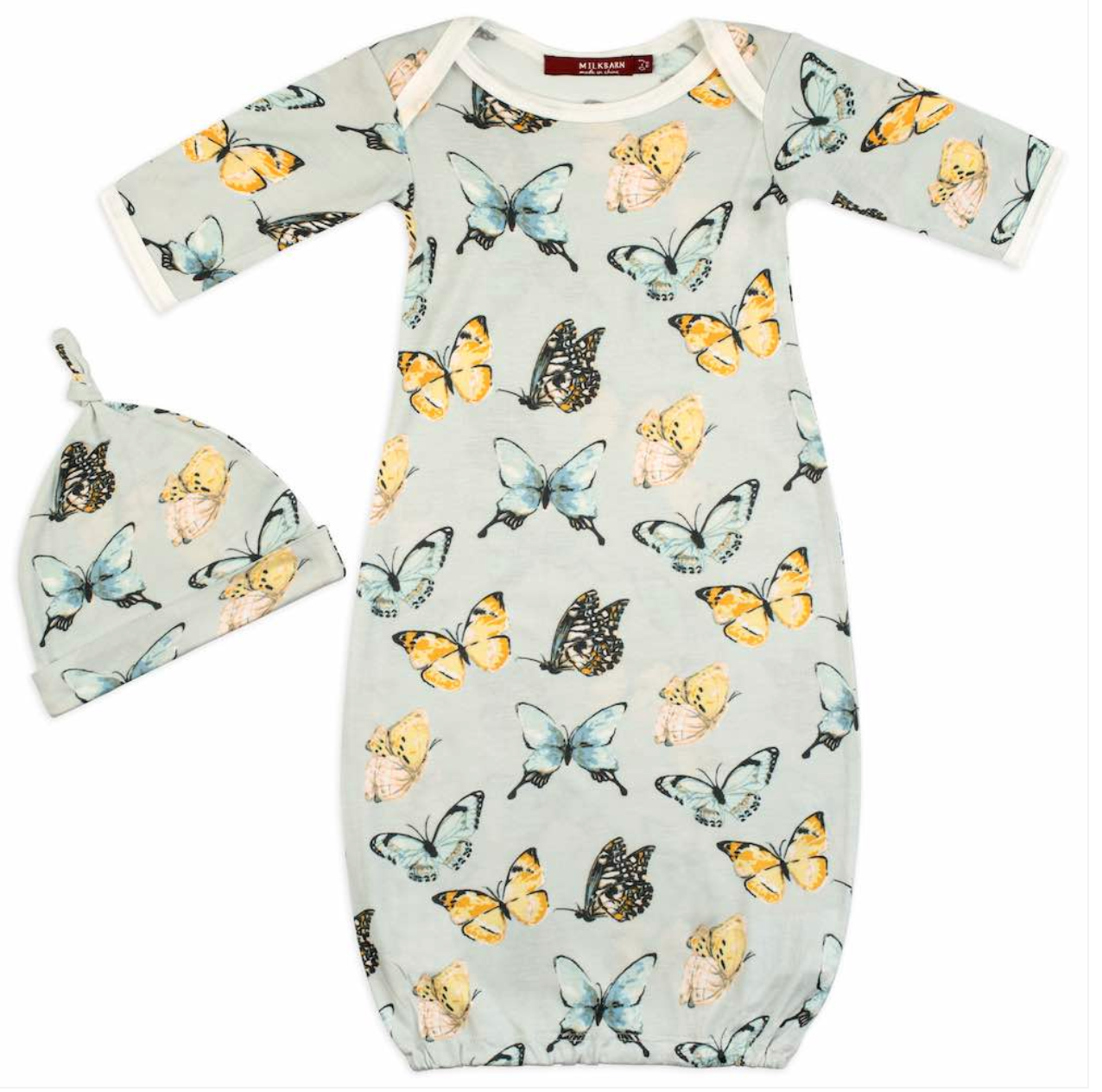 Butterfly Bamboo Gown and Hat Set