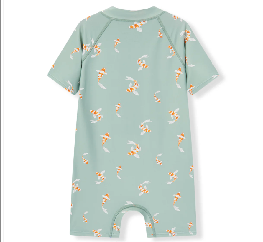 Swimming Koi Zipper Shortall Swimsuit