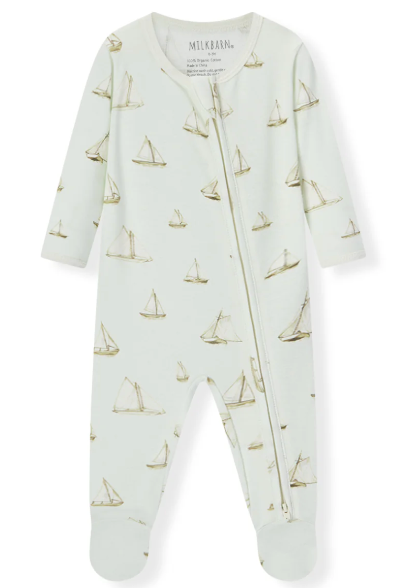 Sailboat Melody Organic Cotton Footie